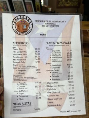 Menu photo 1 La Cabaña Las 2 Bandera Caguas, PR Menu photo 1 La Cabaña Las 2 Bandera Caguas, PR