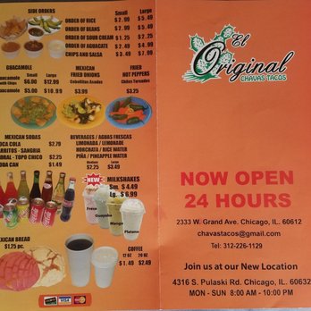 Chavas Tacos El Original - the menu - Mexican Near Me - Chicago, Illinois