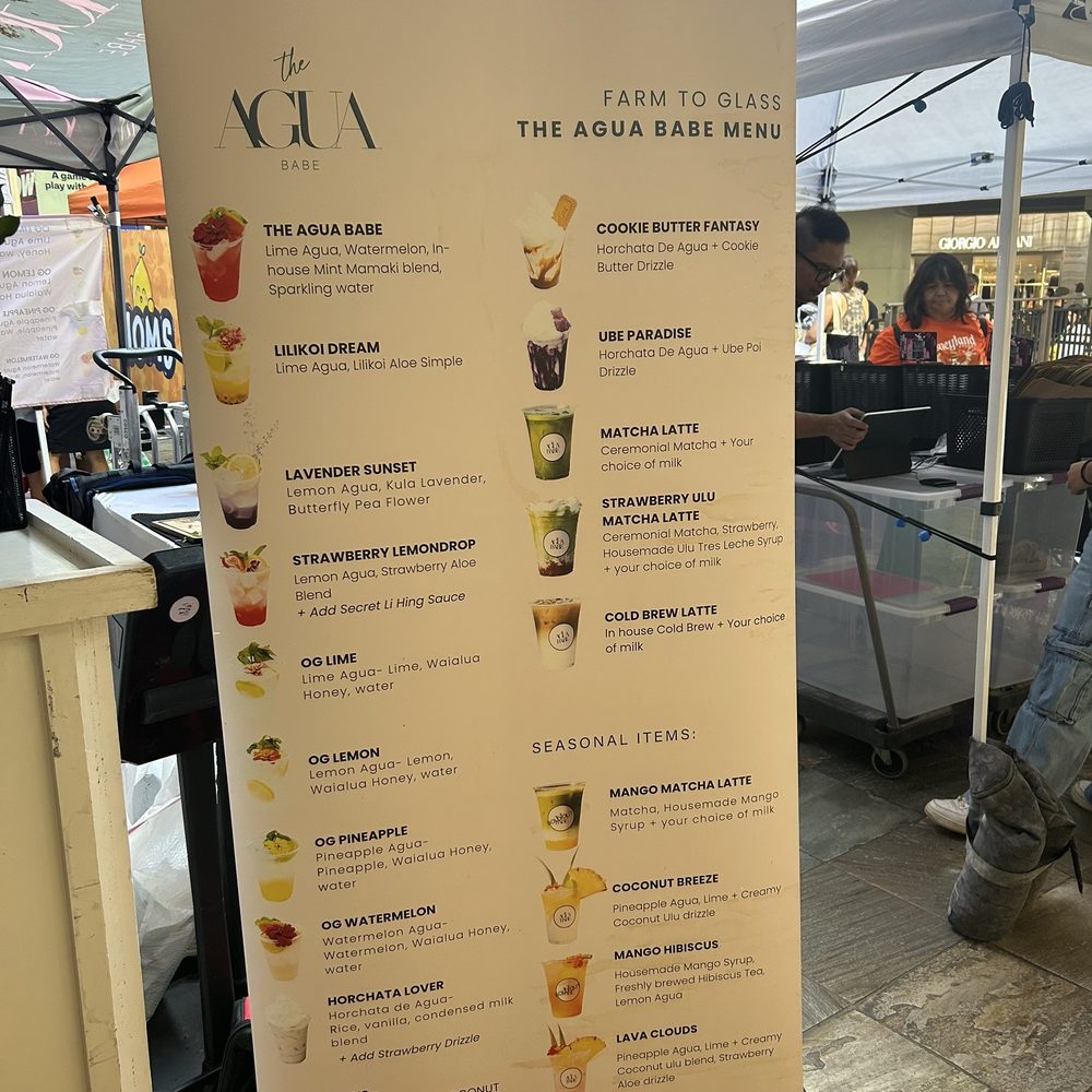 The Agua Babe - Menu 12/2025 - Food Stands Near Me