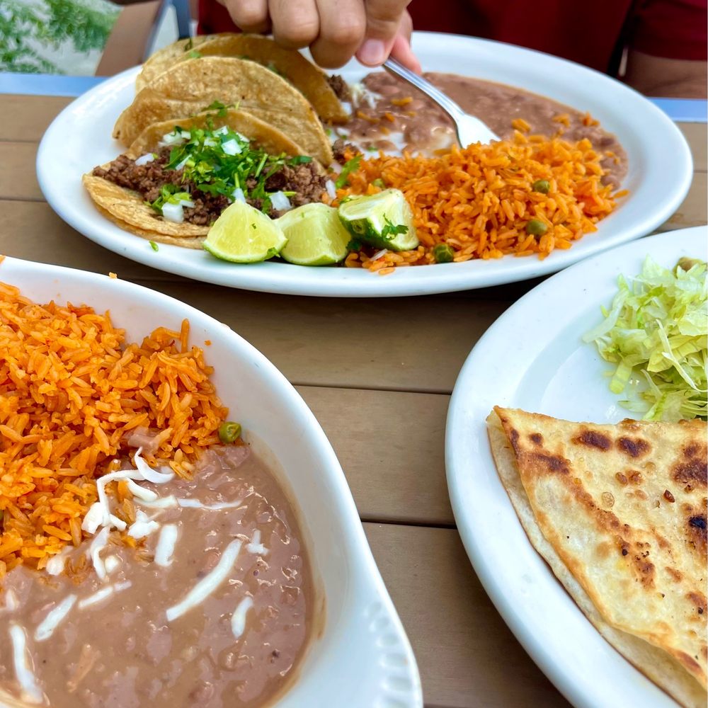 Compadres Mexican Restaurant - Ground beef tacos with rice and beans - Bars Near Me - Middleton, Wisconsin