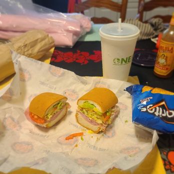 Jersey Mike's Subs - Regular ham and provolone sub on gluten free bread with avocado, fountain drink, and Dorritos - Sandwiches Near Me - Mililani, Hawaii Jersey Mike's Subs - Regular ham and provolone sub on gluten free bread with avocado, fountain drink, and Dorritos - Sandwiches Near Me - Mililani, Hawaii