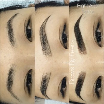 Brows By Feena - LEFT: Before RIGHT: After - Permanent Makeup Near Me - Santa Clara, California