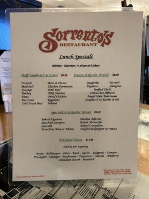 Menu photo 3 Sorrento's San Pedro, CA Menu photo 3 Sorrento's San Pedro, CA