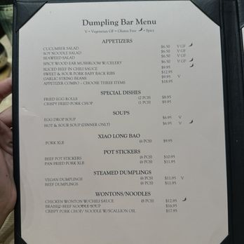 Dumpling Bar - Menu - Chinese Near Me - Encinitas, California
