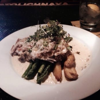 Hooked Seafood Restaurant - The special with Parmesan encrusted haddock, crabmeat, asparagus and fingerling potatoes- amazing!!! - Seafood Near Me - Manchester, New Hampshire Hooked Seafood Restaurant - The special with Parmesan encrusted haddock, crabmeat, asparagus and fingerling potatoes- amazing!!! - Seafood Near Me - Manchester, New Hampshire