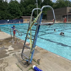 Lenoir Aquatic & Fitness Center - Old lifeguard stands. With trip hazards attached to them.