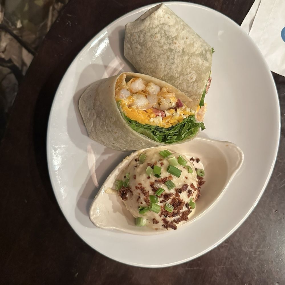 Rucker Johns Restaurant - Shrimp wrap with grits - New American Near Me - Emerald Isle, North Carolina Rucker Johns Restaurant - Shrimp wrap with grits - New American Near Me - Emerald Isle, North Carolina