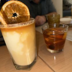 Piña colada and Old-fashioned