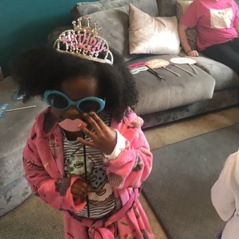 Pamper Me Spa Party - My daughter posing with the party props - Party & Event Planning Near Me - Houston, Texas