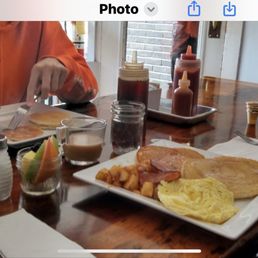 a person eating a plate of food