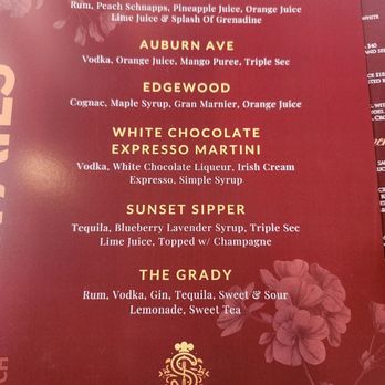 Sweet Auburn Brunch - The drink menu - Breakfast & Brunch Near Me - Atlanta, Georgia
