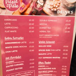 Picnic On The Piste - Their menu