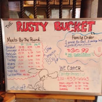 Rusty Bucket JawSmacking BBQ - Menu - Barbeque Near Me - San Antonio, Texas Rusty Bucket JawSmacking BBQ - Menu - Barbeque Near Me - San Antonio, Texas