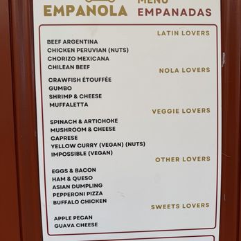 Empanola - Menu - Empanadas Near Me - New Orleans, Louisiana Empanola - Menu - Empanadas Near Me - New Orleans, Louisiana