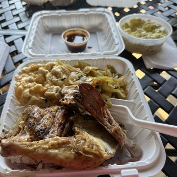 Blowin' Smoque - Chicken Mac and cheese and cabbage. - Barbeque Near Me - Camden, New Jersey Blowin' Smoque - Chicken Mac and cheese and cabbage. - Barbeque Near Me - Camden, New Jersey
