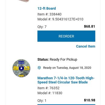 Lowe's Home Improvement - This is a screen shot of my online order for pickup @ Lowes in Renton, WA .. seems to be fairly clear concise and correct .. AGREED !! - Hardware Stores Near Me - Renton, Washington Lowe's Home Improvement - This is a screen shot of my online order for pickup @ Lowes in Renton, WA .. seems to be fairly clear concise and correct .. AGREED !! - Hardware Stores Near Me - Renton, Washington