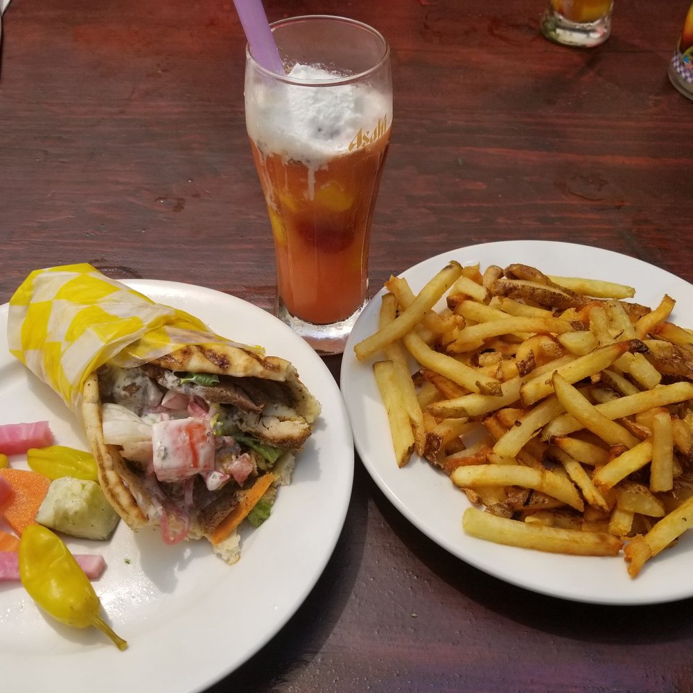 Kimo's - Chicken and Lamb Combo and Homemade fries. - Mediterranean Near Me - Rockaway Beach, New York