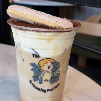 The Screaming Parrots Cafe - Tiramisu Latte - Desserts Near Me - Redmond, Washington