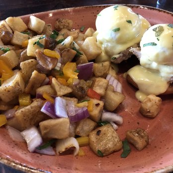 Bar Bao - Eggs Bao-nedict--buns, fried chicken, Hollandaise, and a generous side of home fries. The home fries had tons of flavor! - Asian Fusion Near Me - Arlington, Virginia