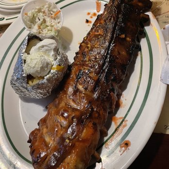 Flanigan's - Hialeah - Full rack of ribs with loaded baked potato and cole slaw - Seafood Near Me - Hialeah, Florida