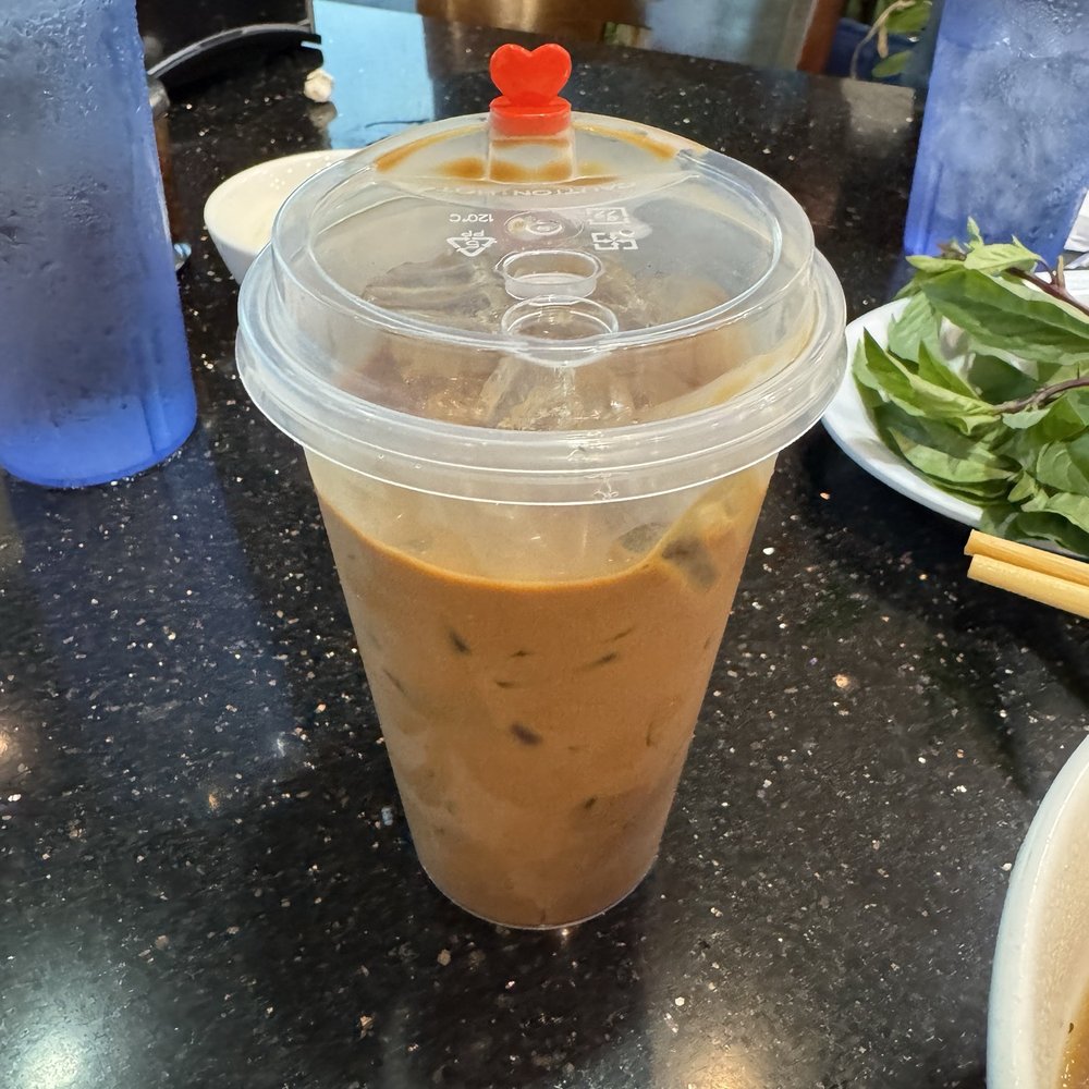 Vietnamese Iced Coffee w/ Condensed Milk: Strong coffee flavor!