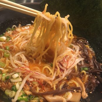 Nishikawa Ramen - Spicy Tonkotsu Ramen with soft egg, menma, kikurage, bean sprout, green onion, dried seaweed, fried onion and black&white sesame seed. - Ramen Near Me - Phoenix, Arizona
