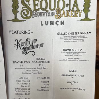 Sequoia Mountain Bakery - Menu - Bakeries Near Me - Kernville, California Sequoia Mountain Bakery - Menu - Bakeries Near Me - Kernville, California