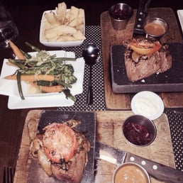 Hot plates of steak Hot plates of steak