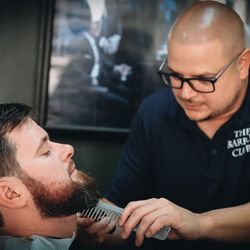 The Barber Club Barber Shop - Beard trim in process!