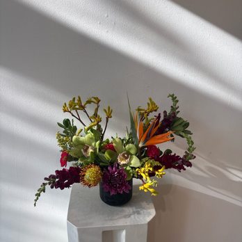 Beet And Yarrow - Tropical designer's choice, small - Florists Near Me - Denver, Colorado