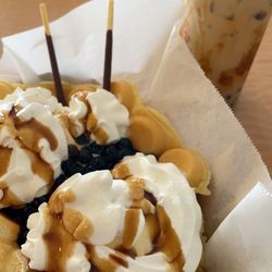 Boba Kulture - Pearl waffle and tiger sugar milk tea w/ tapioca boba