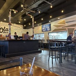 Main floor. Bar and seating.