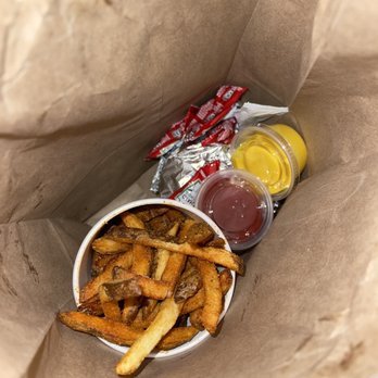 Five Guys - Weak. This is what $25 looks like lol. First time the fries were not also in the bag too. - Burgers Near Me - Tridelphia, West Virginia Five Guys - Weak. This is what $25 looks like lol. First time the fries were not also in the bag too. - Burgers Near Me - Tridelphia, West Virginia