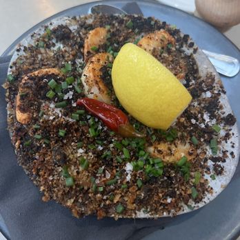 Aba - Black Garlic Shrimp Scampi* - Mediterranean Near Me - Austin, Texas