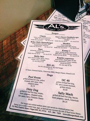 Menu photo 7 Al's Burger Shack Chapel Hill, NC