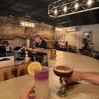 Estera  STX - Bar area, espresso martini, purple lemonade with vodka - Steakhouses Near Me - Christiansted, Virgin Islands