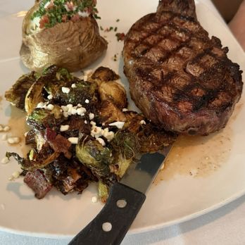 Rudy’s Greenside Steakhouse - Ribeye, sautéed Brussels sprouts - Steakhouses Near Me - Salem, Oregon