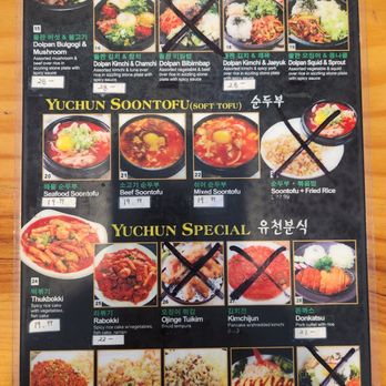 Yuchun - Menu as of March 2026 - Korean Near Me - Los Angeles, California