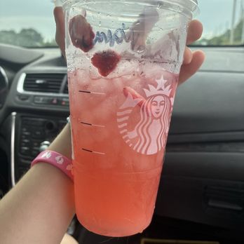 Starbucks - this photo is showing how i have barely any strawberries after for paying for extra. - Coffee & Tea Near Me - Flint, Michigan