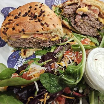 Thanks A Brunch - Gilbert - Smash breakfast hamburger.  Minus fried egg. With a side salad.  Delicious - Burgers Near Me - Gilbert, Arizona