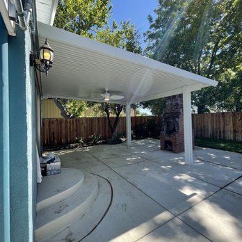 California Shade - Patio cover with fan installed - Patio Coverings Near Me - Elk Grove, California California Shade - Patio cover with fan installed - Patio Coverings Near Me - Elk Grove, California