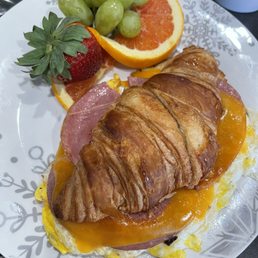 Pork roll egg cheese on croissant