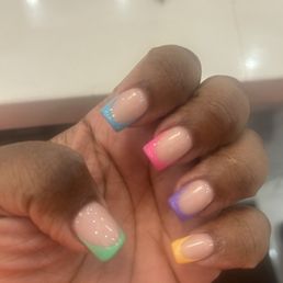 Rainbow French tip Rainbow French tip