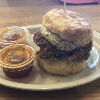 Maple Street Biscuit - Gainesville - The Squawking Goat - My favorite. The goat cheese and pepper jelly combo was a nice mix between sweet, salty, and spicy! - Breakfast & Brunch Near Me - Gainesville, Florida