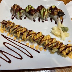 Kazoku Sushi And Bar - Black Dragon Roll (Top) Mayberry Roll (Bottom)