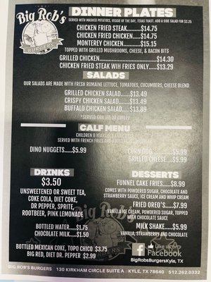 Menu photo 2 Big Rob's Burgers Kyle, TX Menu photo 2 Big Rob's Burgers Kyle, TX