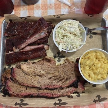 Smoke Bayou - Smoked Brisket & ribs w/ 2 sides (Mac and Cheese & Coleslaw) - Barbeque Near Me - Baton Rouge, Louisiana Smoke Bayou - Smoked Brisket & ribs w/ 2 sides (Mac and Cheese & Coleslaw) - Barbeque Near Me - Baton Rouge, Louisiana