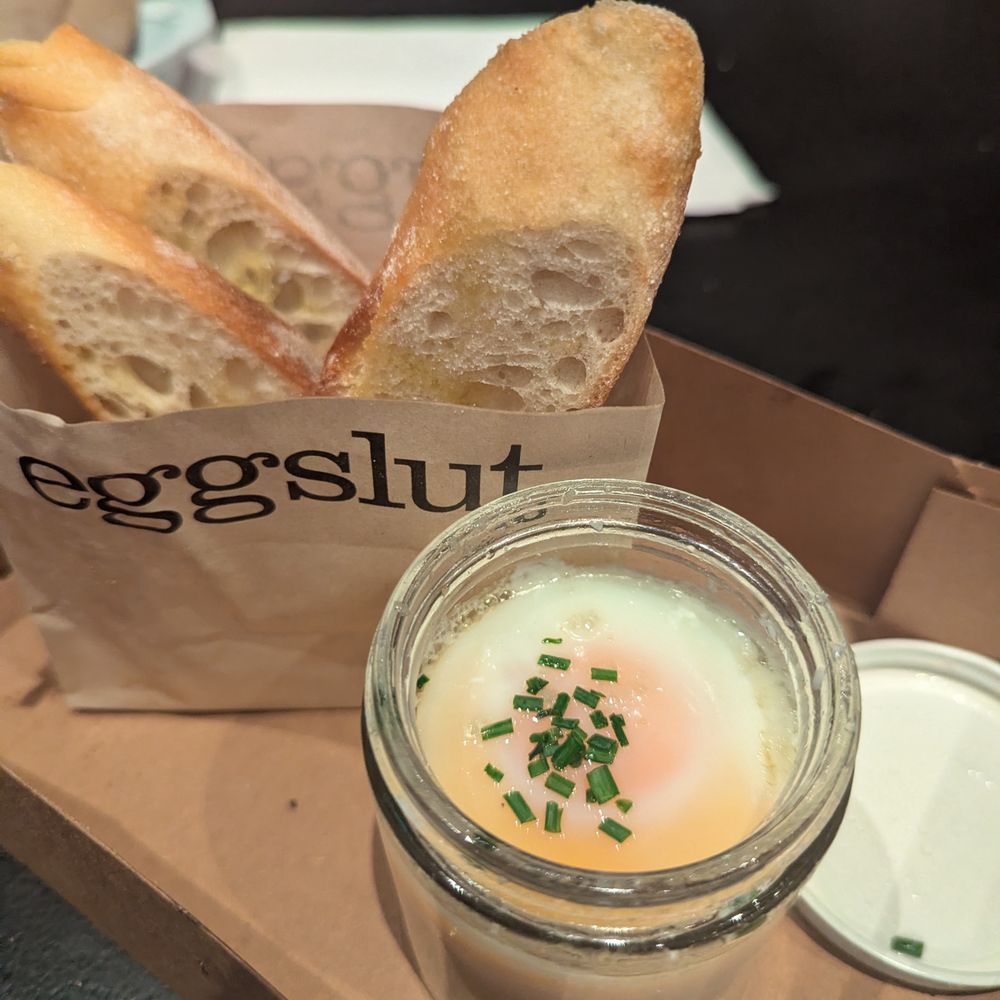 Eggslut - The Slut = soft-boiled slightly runny egg to dip the bread into;) - Breakfast & Brunch Near Me - Las Vegas, Nevada Eggslut - The Slut = soft-boiled slightly runny egg to dip the bread into;) - Breakfast & Brunch Near Me - Las Vegas, Nevada