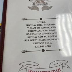 Lidia's Cocina at Old Pueblo - Menu