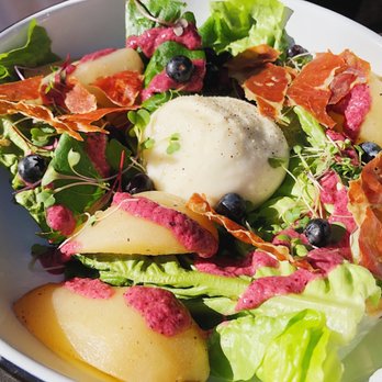 Batch & Brine - Burrata and pear salad - Burgers Near Me - Lafayette, California Batch & Brine - Burrata and pear salad - Burgers Near Me - Lafayette, California